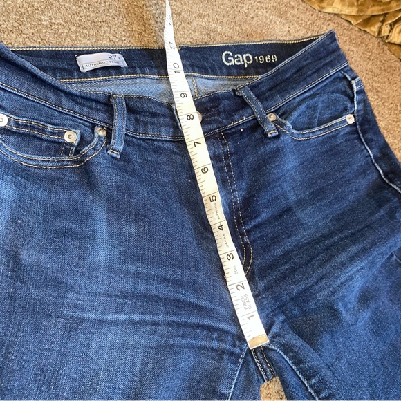 Gap Authentic Flare 27 R x 32 Medium Wash Used Worn Distressed Stretchy - Picture 11 of 14